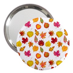 Watercolor Autumn Leaves 3  Handbag Mirrors by SychEva