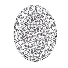 Geometric City Oval Filigree Ornament (two Sides) by SychEva