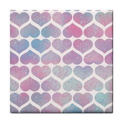 Multicolored Hearts Tile Coaster by SychEva