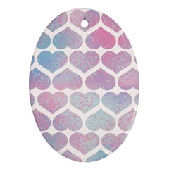 Multicolored Hearts Oval Ornament (two Sides) by SychEva