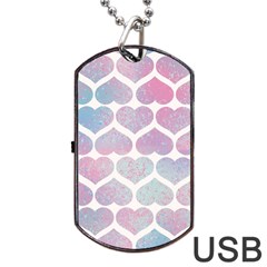 Multicolored Hearts Dog Tag Usb Flash (two Sides) by SychEva