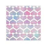 Multicolored Hearts Small Satin Scarf (Square) Front