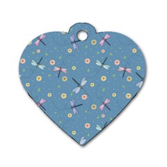 Cute Dragonflies In Spring Dog Tag Heart (two Sides) by SychEva