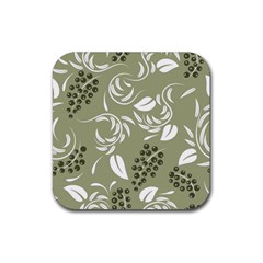 Folk Flowers Print Floral Pattern Ethnic Art Rubber Coaster (square) by Eskimos