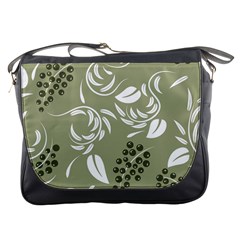 Folk Flowers Print Floral Pattern Ethnic Art Messenger Bag by Eskimos