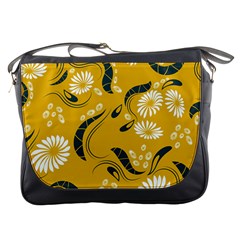 Folk Flowers Print Floral Pattern Ethnic Art Messenger Bag by Eskimos