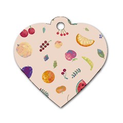 Summer Fruit Dog Tag Heart (one Side) by SychEva