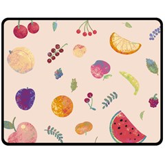 Summer Fruit Double Sided Fleece Blanket (medium)  by SychEva