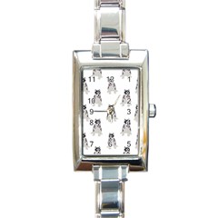 Cute Husky Puppies Rectangle Italian Charm Watch by SychEva