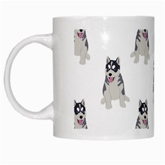 Cute Husky Puppies White Mugs by SychEva