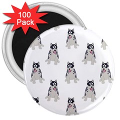 Cute Husky Puppies 3  Magnets (100 Pack) by SychEva