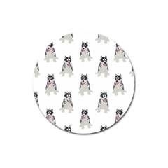Cute Husky Puppies Magnet 3  (round) by SychEva