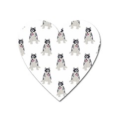 Cute Husky Puppies Heart Magnet by SychEva