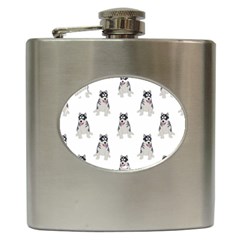 Cute Husky Puppies Hip Flask (6 Oz) by SychEva
