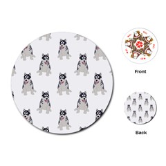 Cute Husky Puppies Playing Cards Single Design (round) by SychEva