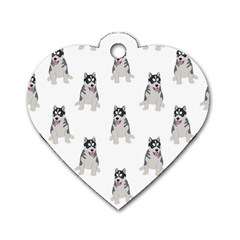 Cute Husky Puppies Dog Tag Heart (one Side) by SychEva