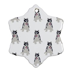 Cute Husky Puppies Snowflake Ornament (two Sides) by SychEva