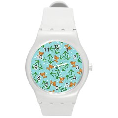 Gold Fish Round Plastic Sport Watch (m) by SychEva