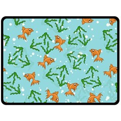 Gold Fish Double Sided Fleece Blanket (large)  by SychEva