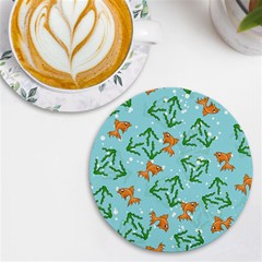 Gold Fish Uv Print Round Tile Coaster by SychEva