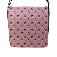 Cute Husky Flap Closure Messenger Bag (l) by SychEva