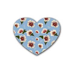 Hibiscus Flowers Rubber Coaster (heart) by SychEva