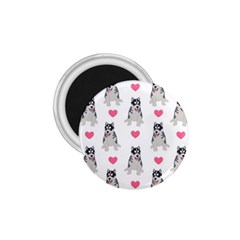 Little Husky With Hearts 1 75  Magnets by SychEva