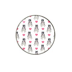 Little Husky With Hearts Hat Clip Ball Marker by SychEva