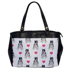 Little Husky With Hearts Oversize Office Handbag by SychEva