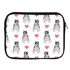 Little Husky With Hearts Apple Ipad 2/3/4 Zipper Cases by SychEva