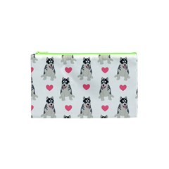 Little Husky With Hearts Cosmetic Bag (xs) by SychEva