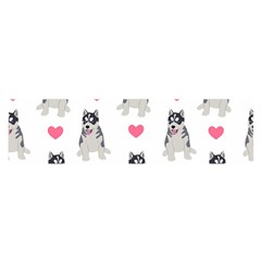 Little Husky With Hearts Satin Scarf (oblong) by SychEva