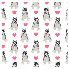 Little Husky With Hearts Wooden Puzzle Square by SychEva