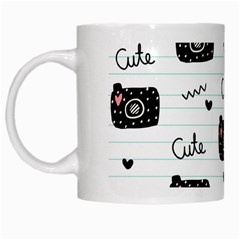 Cute Cameras Doodles Hand Drawn White Mugs by Sapixe