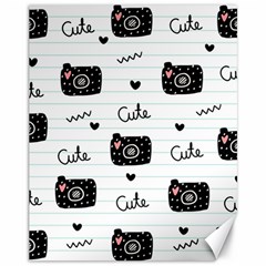 Cute Cameras Doodles Hand Drawn Canvas 11  X 14 