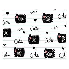 Cute Cameras Doodles Hand Drawn Double Sided Flano Blanket (large)  by Sapixe