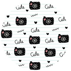 Cute Cameras Doodles Hand Drawn Wooden Bottle Opener (round) by Sapixe