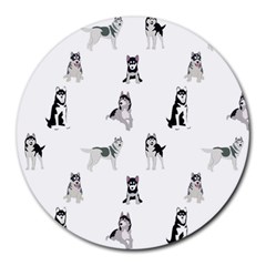 Husky Dogs Round Mousepads by SychEva