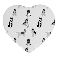 Husky Dogs Heart Ornament (two Sides) by SychEva