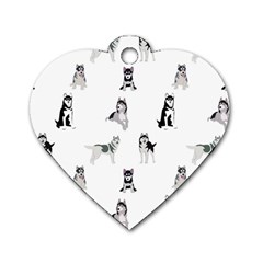 Husky Dogs Dog Tag Heart (one Side) by SychEva