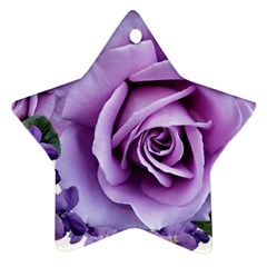 Roses-violets-flowers-arrangement Star Ornament (two Sides) by Pakrebo