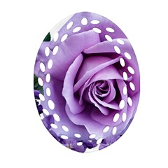 Roses-violets-flowers-arrangement Oval Filigree Ornament (two Sides) by Pakrebo