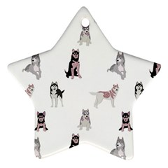 Husky Dogs With Sparkles Ornament (star) by SychEva