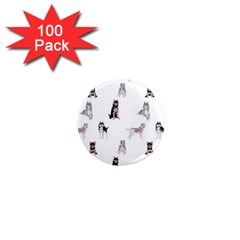 Husky Dogs With Sparkles 1  Mini Magnets (100 Pack)  by SychEva