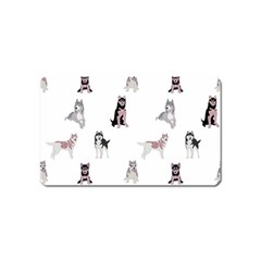 Husky Dogs With Sparkles Magnet (name Card) by SychEva