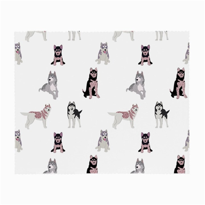 Husky Dogs With Sparkles Small Glasses Cloth (2 Sides)