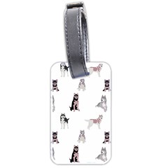 Husky Dogs With Sparkles Luggage Tag (two Sides) by SychEva