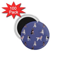 Husky Dogs With Sparkles 1 75  Magnets (100 Pack)  by SychEva