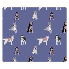 Husky Dogs With Sparkles Double Sided Flano Blanket (small)  by SychEva