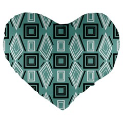 Abstract Geometric Design   Geometric Fantasy   Large 19  Premium Heart Shape Cushions by Eskimos
